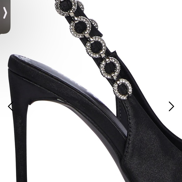 BNIB Public Desire Leanna Black Satin Pump 6 - Picture 3 of 7